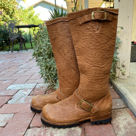 Jim Barnier Camel Brown Leather High E Boot Women's Boots Size 10 Mid Calf - Picture 5 of 11